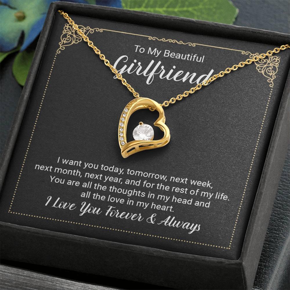 To My Beautiful Girlfriend Forever Love Pendant Necklace - Mallard Moon Gift Shop