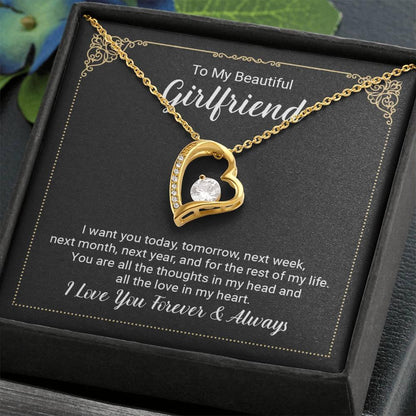 To My Beautiful Girlfriend Forever Love Pendant Necklace - Mallard Moon Gift Shop
