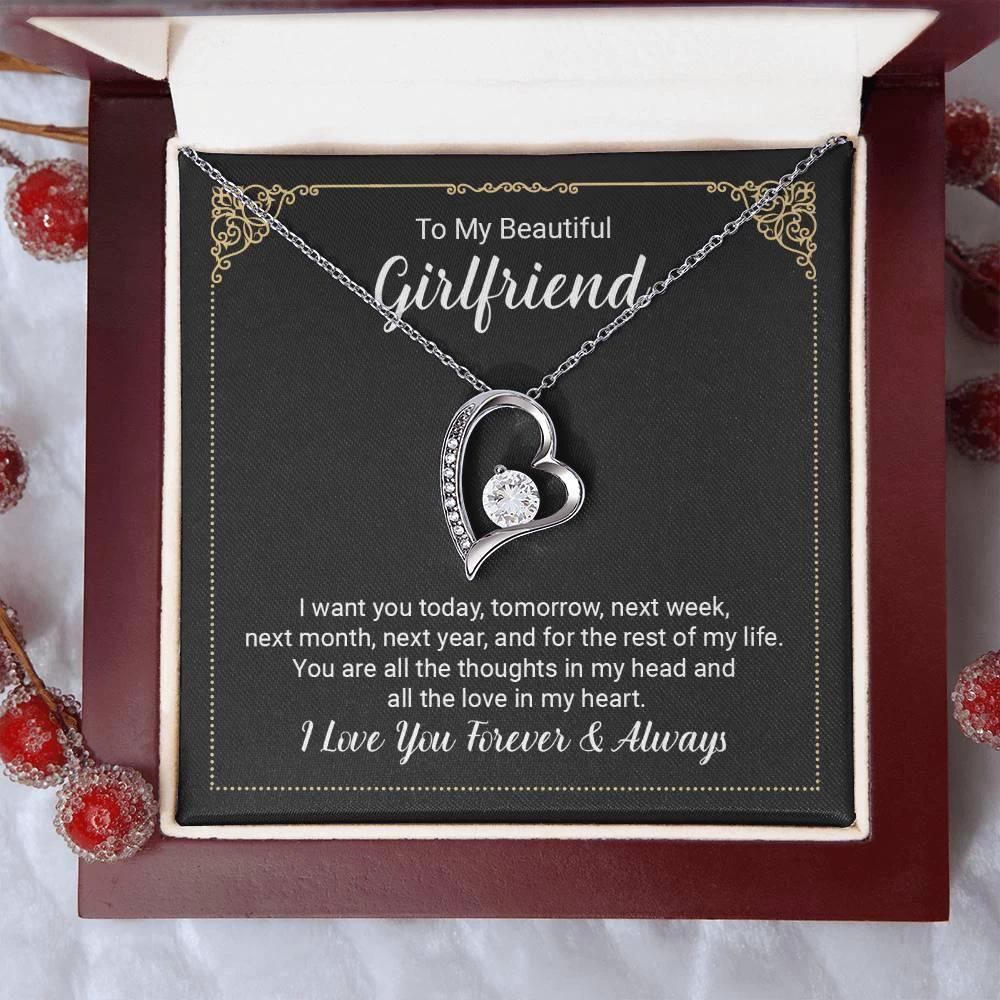 To My Beautiful Girlfriend Forever Love Pendant Necklace