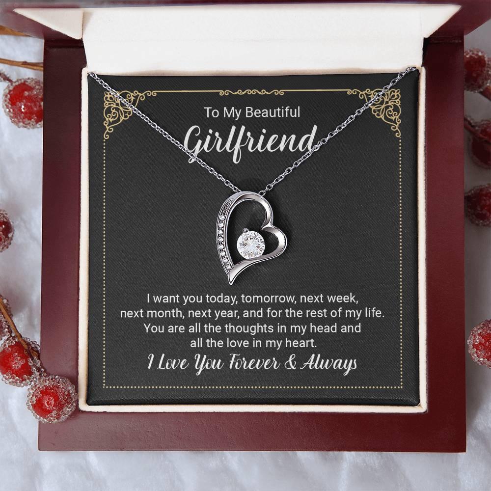 To My Beautiful Girlfriend Forever Love Pendant Necklace - Mallard Moon Gift Shop
