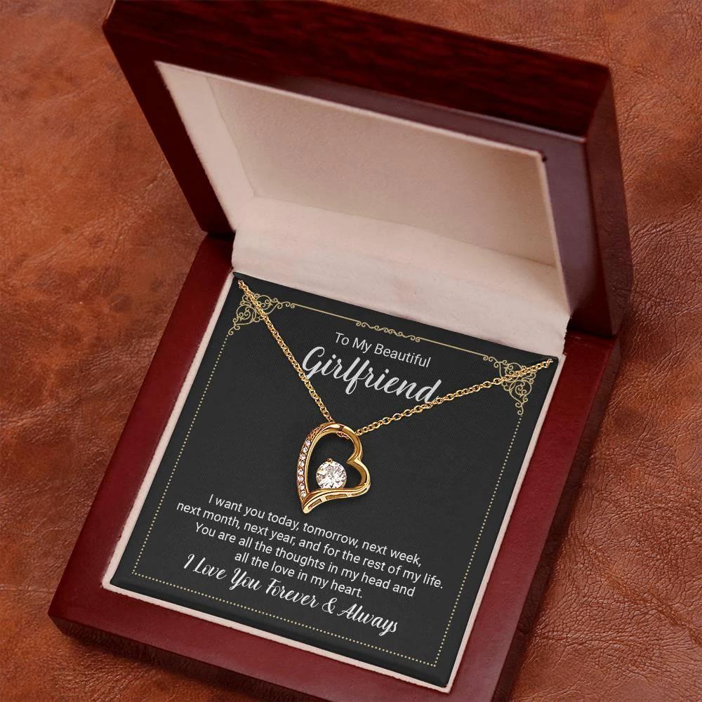 To My Beautiful Girlfriend Forever Love Pendant Necklace