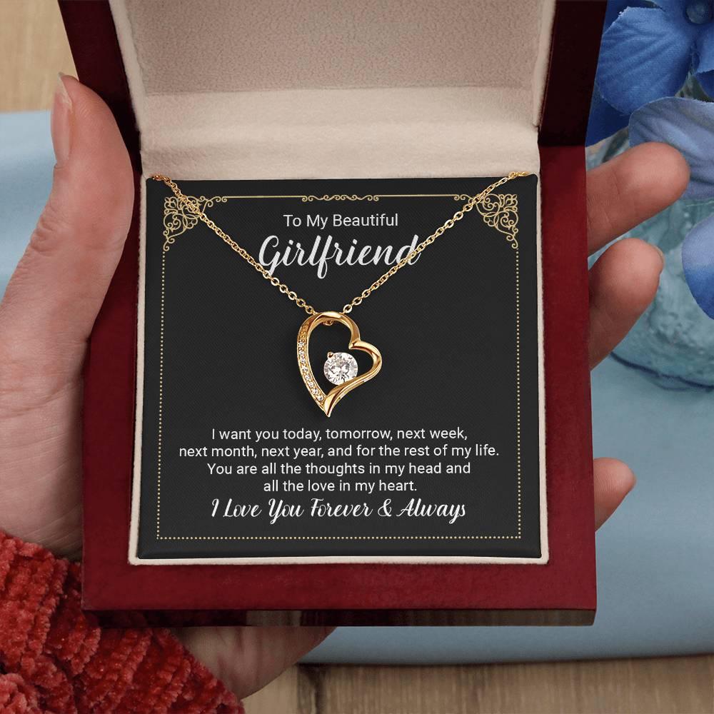 To My Beautiful Girlfriend Forever Love Pendant Necklace - Mallard Moon Gift Shop