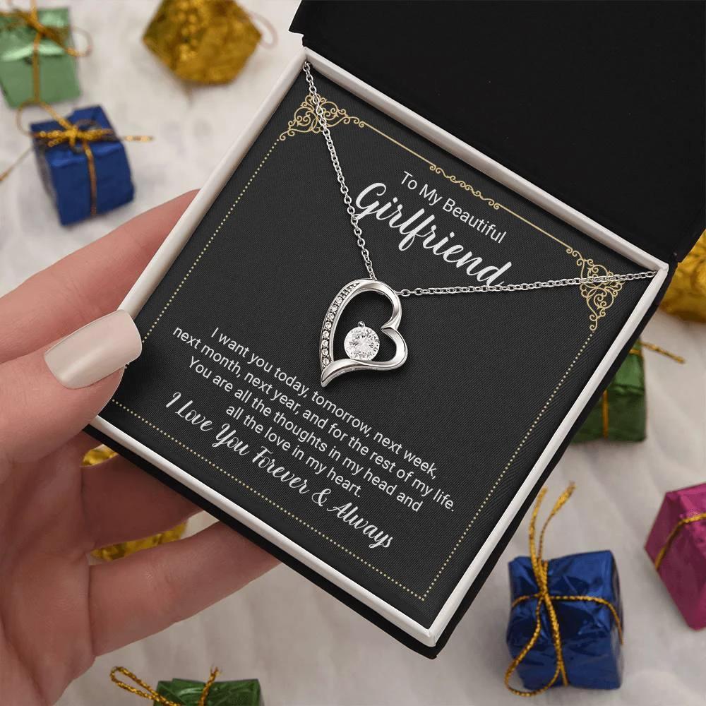 To My Beautiful Girlfriend Forever Love Pendant Necklace