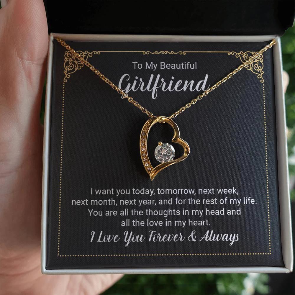 To My Beautiful Girlfriend Forever Love Pendant Necklace