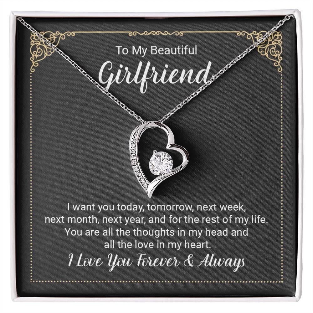 To My Beautiful Girlfriend Forever Love Pendant Necklace