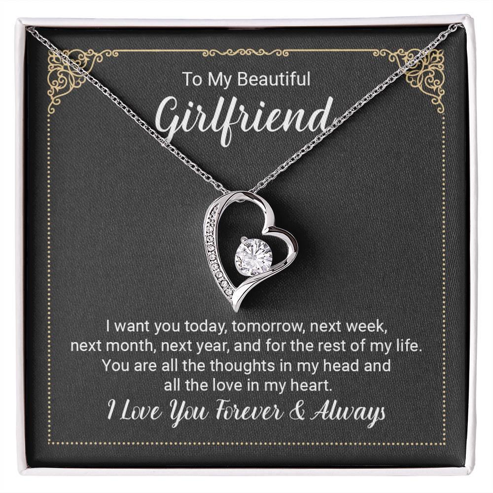 To My Beautiful Girlfriend Forever Love Pendant Necklace - Mallard Moon Gift Shop