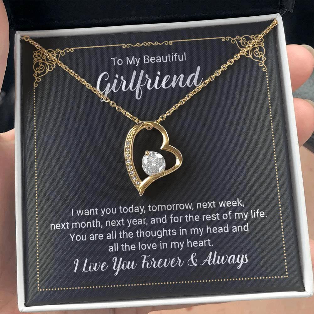 To My Beautiful Girlfriend Forever Love Pendant Necklace