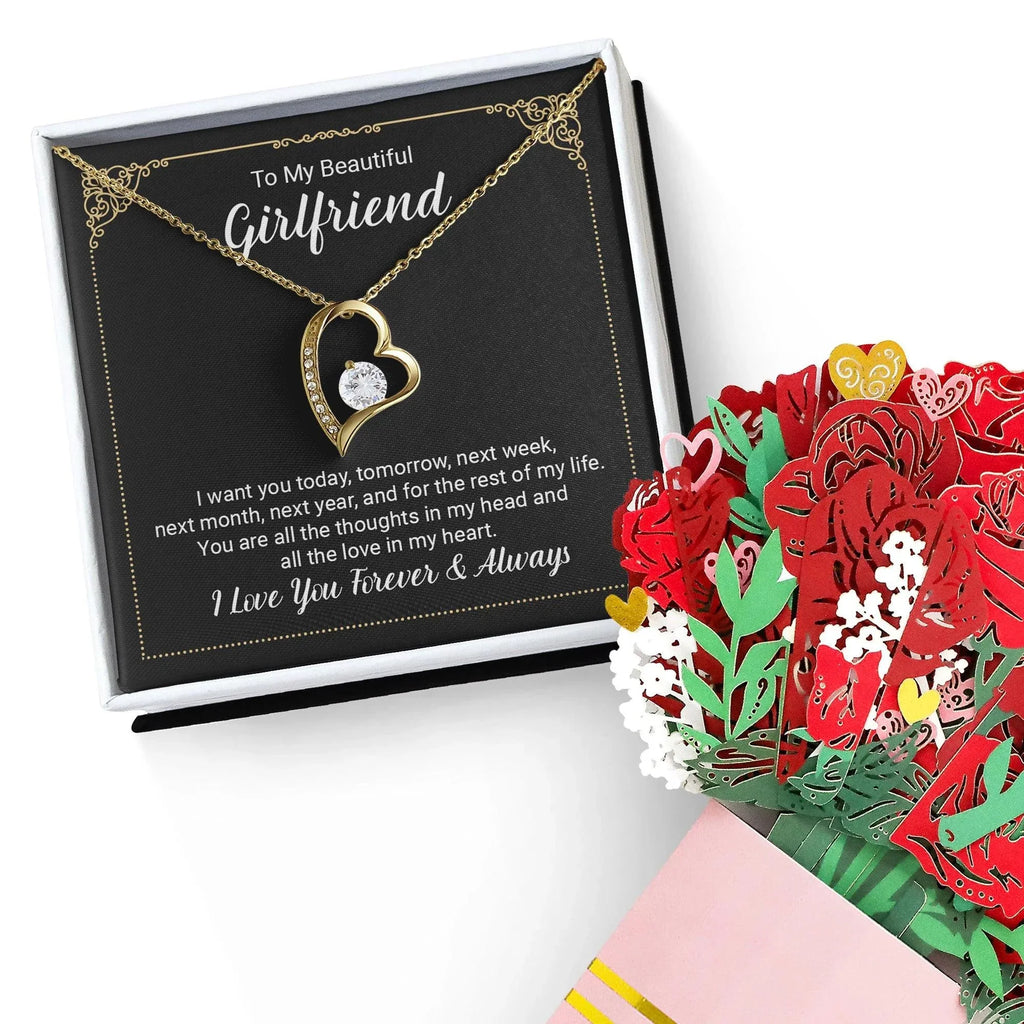 To My Beautiful Girlfriend Forever Love Pendant Necklace