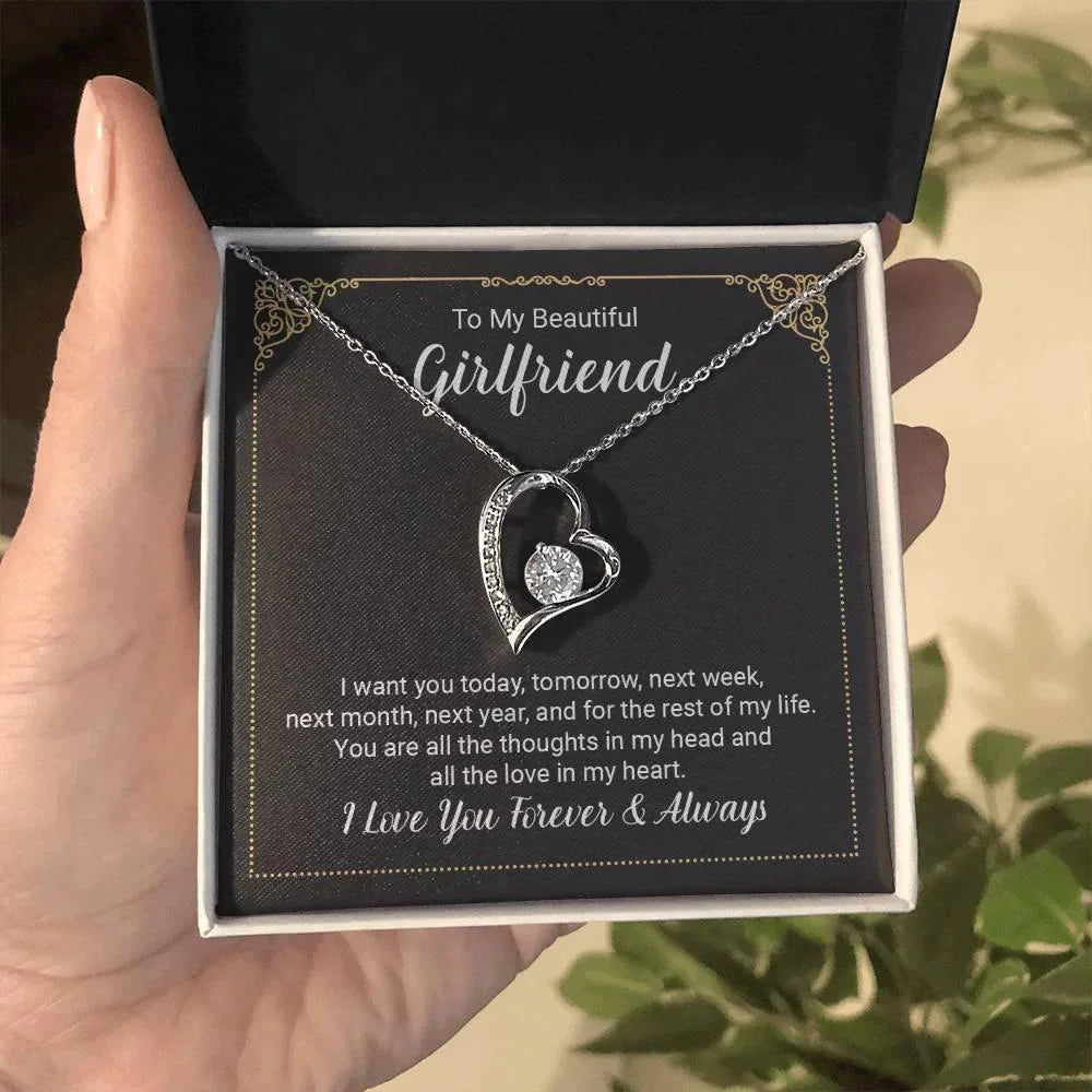 To My Beautiful Girlfriend Forever Love Pendant Necklace