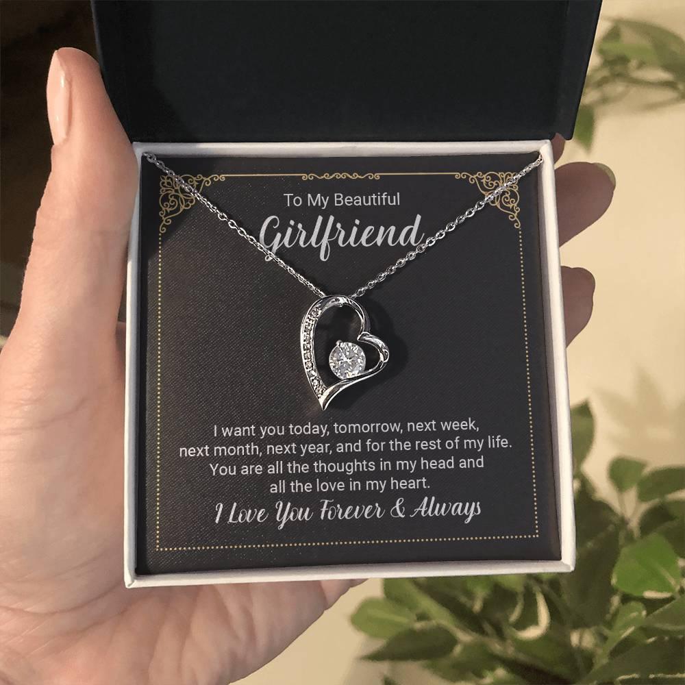 To My Beautiful Girlfriend Forever Love Pendant Necklace - Mallard Moon Gift Shop