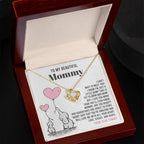To My Beautiful Mommy - Love Me With All Your Heart - Love Knot Necklace