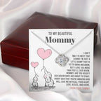 To My Beautiful Mommy - Love Me With All Your Heart - Love Knot Necklace