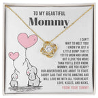 To My Beautiful Mommy - Love Me With All Your Heart - Love Knot Necklace
