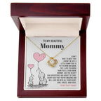 To My Beautiful Mommy - Love Me With All Your Heart - Love Knot Necklace
