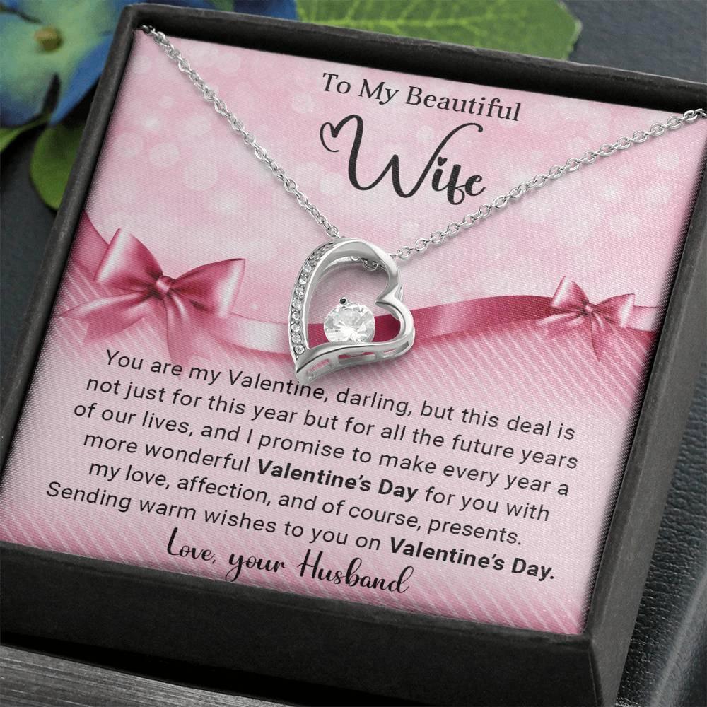 To My Beautiful Wife I Promise You Forever Love Pendant Necklace