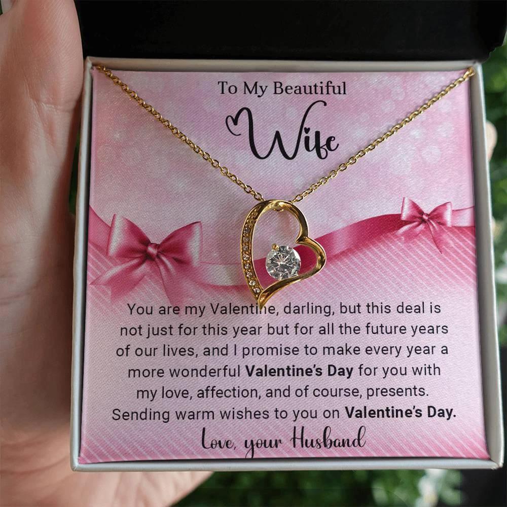 To My Beautiful Wife I Promise You Forever Love Pendant Necklace
