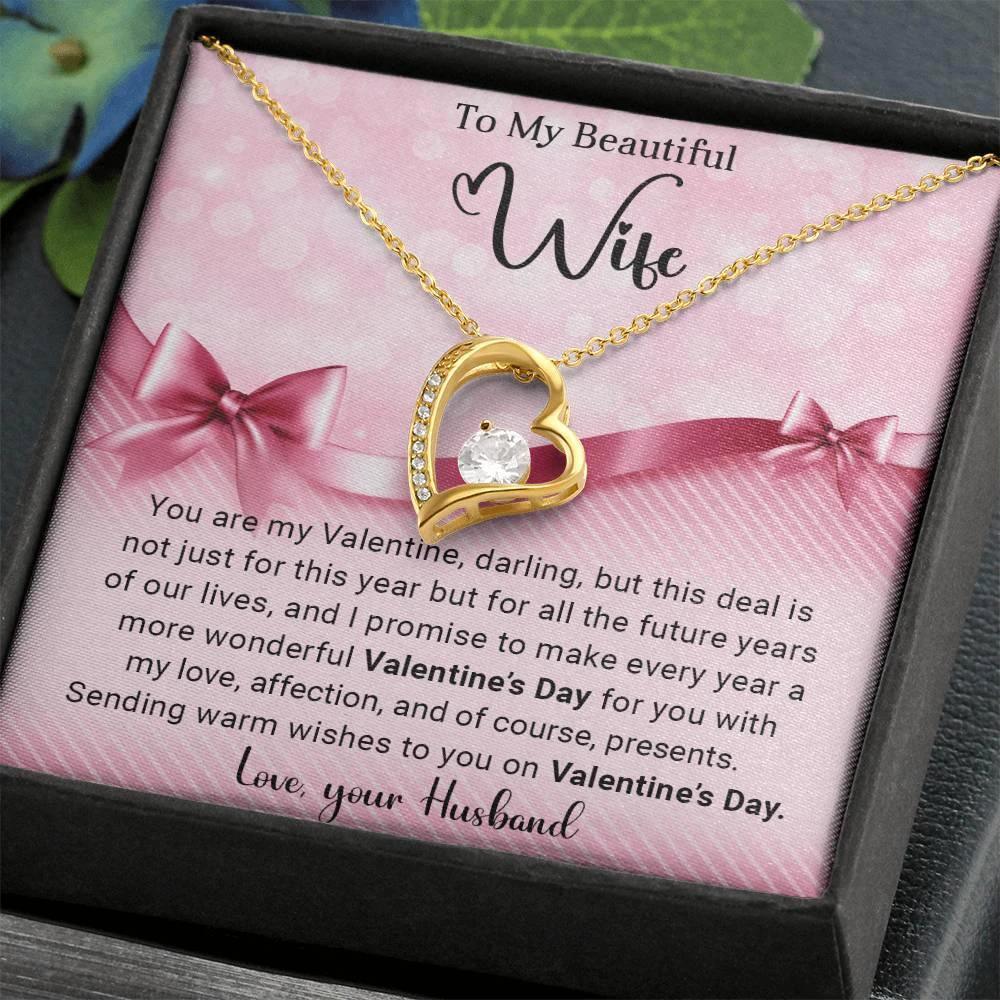 To My Beautiful Wife I Promise You Forever Love Pendant Necklace