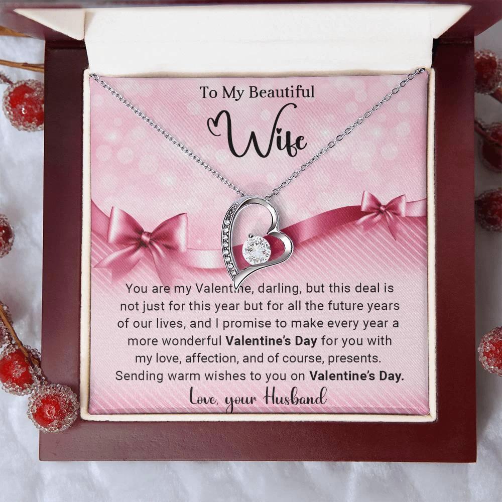 To My Beautiful Wife I Promise You Forever Love Pendant Necklace