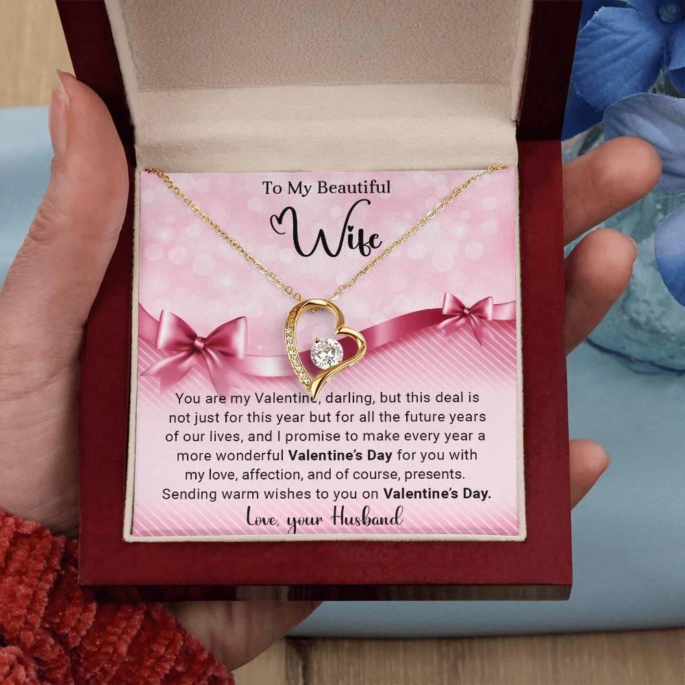 To My Beautiful Wife I Promise You Forever Love Pendant Necklace