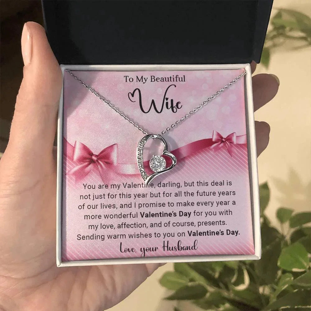 To My Beautiful Wife I Promise You Forever Love Pendant Necklace