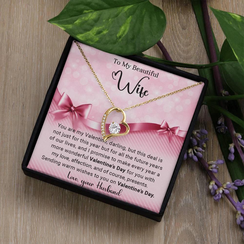 To My Beautiful Wife I Promise You Forever Love Pendant Necklace
