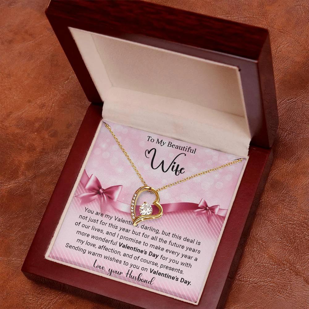 To My Beautiful Wife I Promise You Forever Love Pendant Necklace