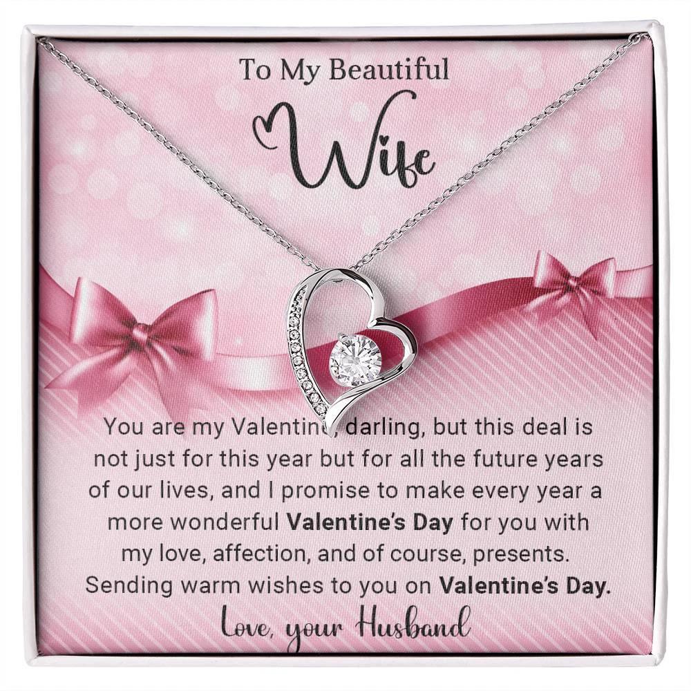 To My Beautiful Wife I Promise You Forever Love Pendant Necklace