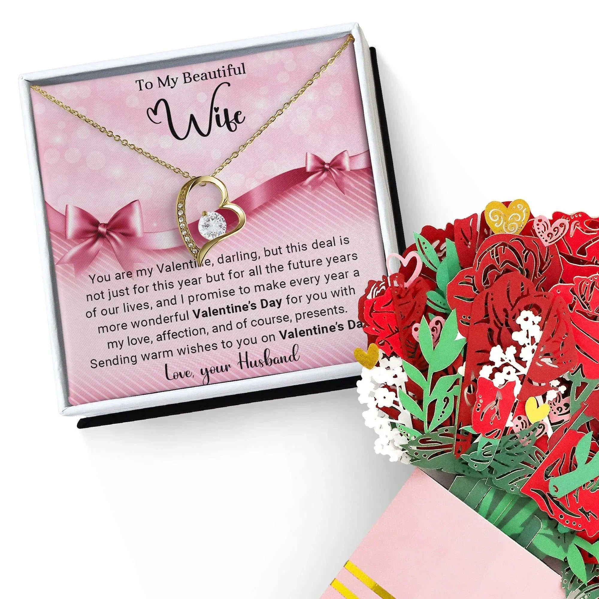 To My Beautiful Wife I Promise You Forever Love Pendant Necklace