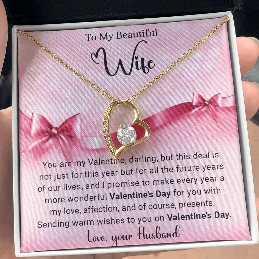 To My Beautiful Wife I Promise You Forever Love Pendant Necklace