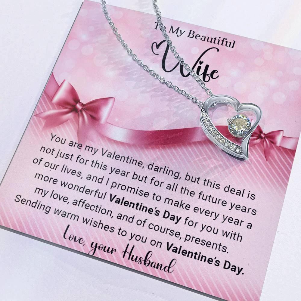 To My Beautiful Wife I Promise You Forever Love Pendant Necklace