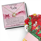 To My Beautiful Wife I Promise You Love Knot Necklace with Flower Bouquet