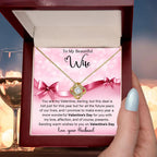 To My Beautiful Wife I Promise You Love Knot Necklace with Flower Bouquet