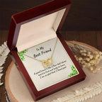 To My Best Friend - A Good Friend is Like a Four-leaf Clover, Hard to Find and Lucky to Have Personalized Hearts Pendant Necklace