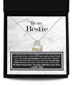 To My Bestie, You've Been My Sunshine Heart Pendant Necklace