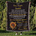 To My Bonus Daughter My Love Will Follow You Personalized Heirloom Woven Blanket