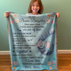 To My Bonus Daughter, You bring me Hope and Joy Heirloom Woven Blanket
