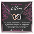 To My Bonus Mom - I am Grateful You Are in My Life - Interlocking Hearts Pendant Necklace