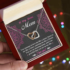 To My Bonus Mom - I am Grateful You Are in My Life - Interlocking Hearts Pendant Necklace
