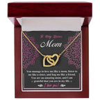 To My Bonus Mom - I am Grateful You Are in My Life - Interlocking Hearts Pendant Necklace