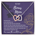 To My Bonus Mom Thank You for Everything Interlocking Hearts Pendant Necklace