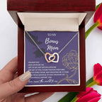 To My Bonus Mom Thank You for Everything Interlocking Hearts Pendant Necklace