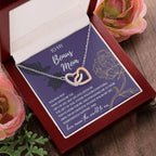 To My Bonus Mom Thank You for Everything Interlocking Hearts Pendant Necklace