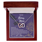 To My Bonus Mom Thank You for Everything Interlocking Hearts Pendant Necklace