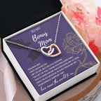 To My Bonus Mom Thank You for Everything Interlocking Hearts Pendant Necklace