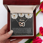 To My Bonus Mom Thank You for Loving Me as Your Own Hearts Pendant Necklace