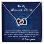 To My Bonus Mom - You Were There When I Needed You Interlocking Hearts Pendant Necklace