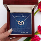 To My Bonus Mom - You Were There When I Needed You Interlocking Hearts Pendant Necklace