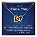 To My Bonus Mom - You Were There When I Needed You Interlocking Hearts Pendant Necklace
