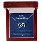 To My Bonus Mom - You Were There When I Needed You Interlocking Hearts Pendant Necklace