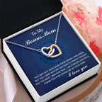 To My Bonus Mom - You Were There When I Needed You Interlocking Hearts Pendant Necklace